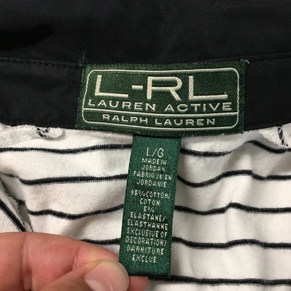 Ralph Lauren Sleeveless Polo Shirt Womens L White Blue Collared Striped Casual - Picture 14 of 14